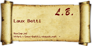 Laux Betti névjegykártya